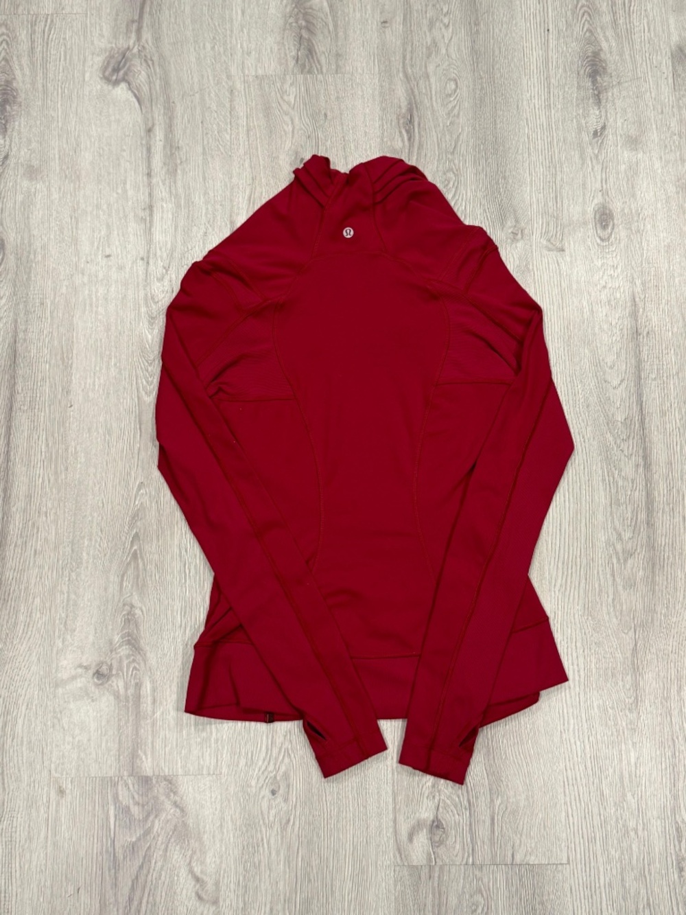 Lululemon Red Asymmetrical Zip Hooded Jacket Size 6 - Picture 3 of 7